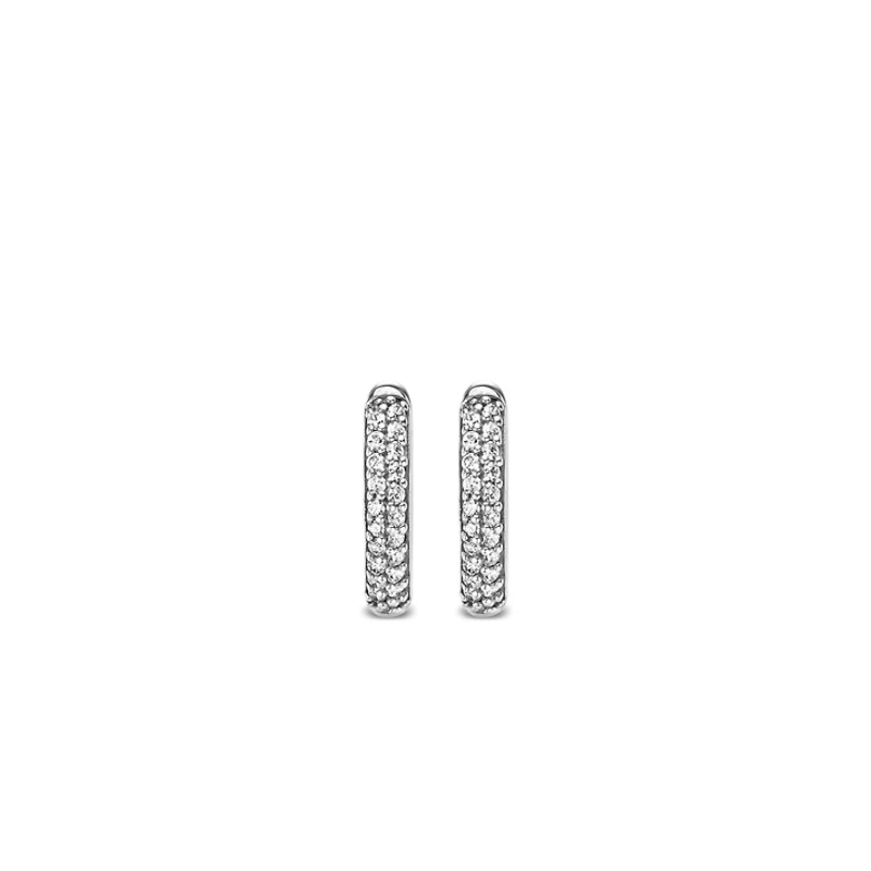 Pave huggie Earrings 17.5mm