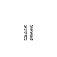 Pave huggie Earrings 17.5mm