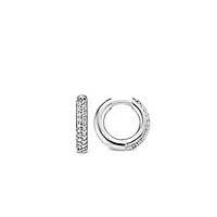 Pave huggie Earrings 17.5mm