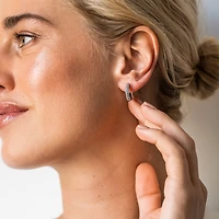 Pave huggie Earrings 17.5mm