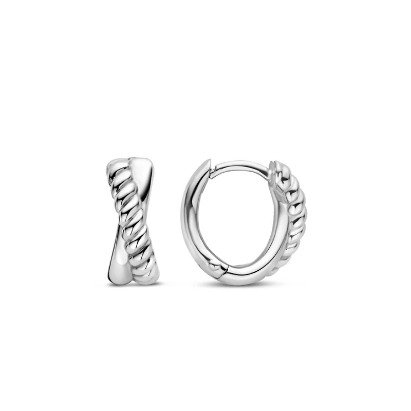 Braided Crossover huggie Earrings
