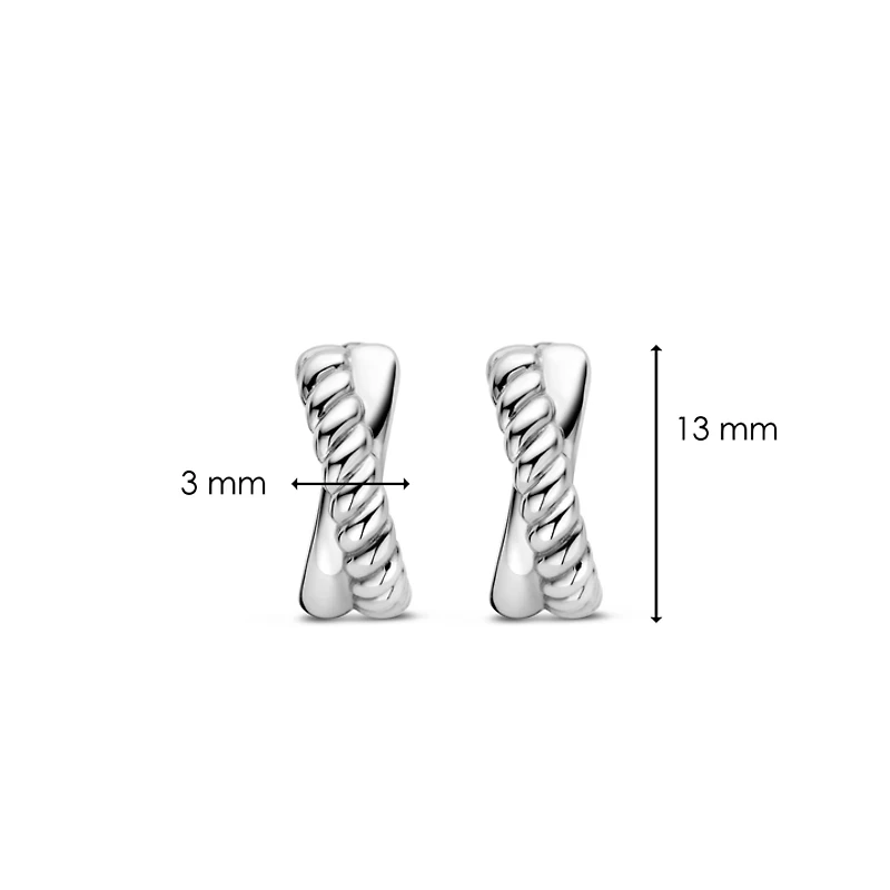 Braided Crossover huggie Earrings