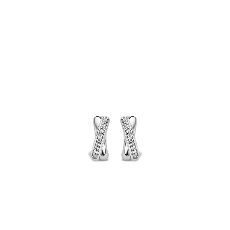 Pave X Hoop Earrings