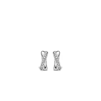 Pave X Hoop Earrings