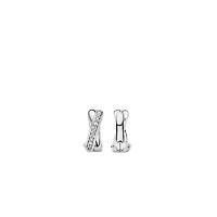 Pave X Hoop Earrings