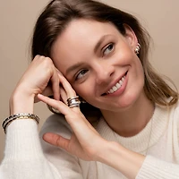 Crossover Golden Pave Huggie Earrings