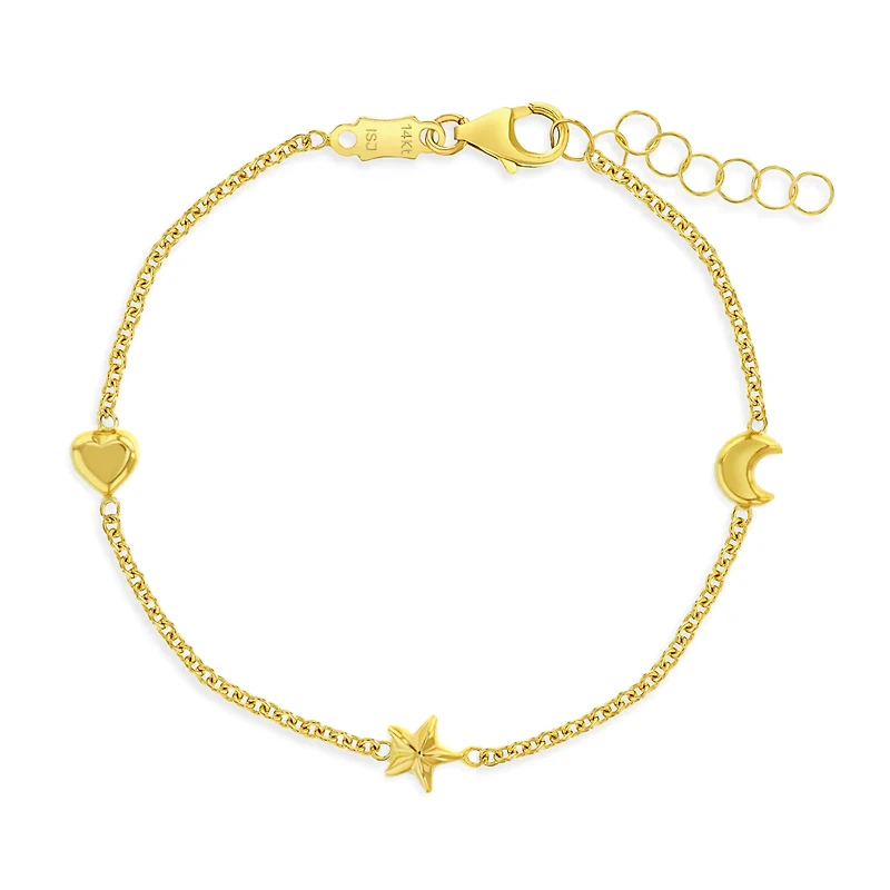 Heart, Star and Moon Kids Bracelet