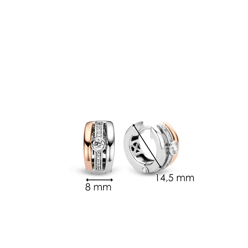 Triple Band Rose Huggie Earrings