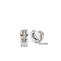 Triple Band Rose Huggie Earrings