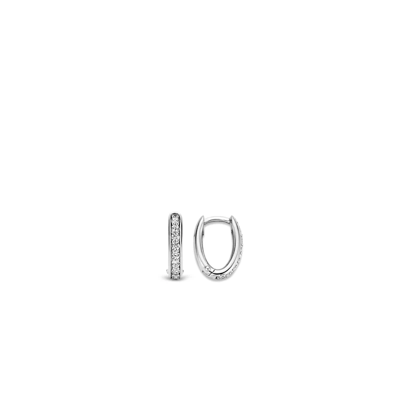 Oval Huggie Pave Earrings
