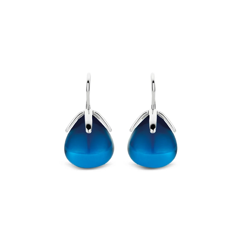 Dark Blue Flowerbud Earrings