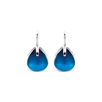Dark Blue Flowerbud Earrings