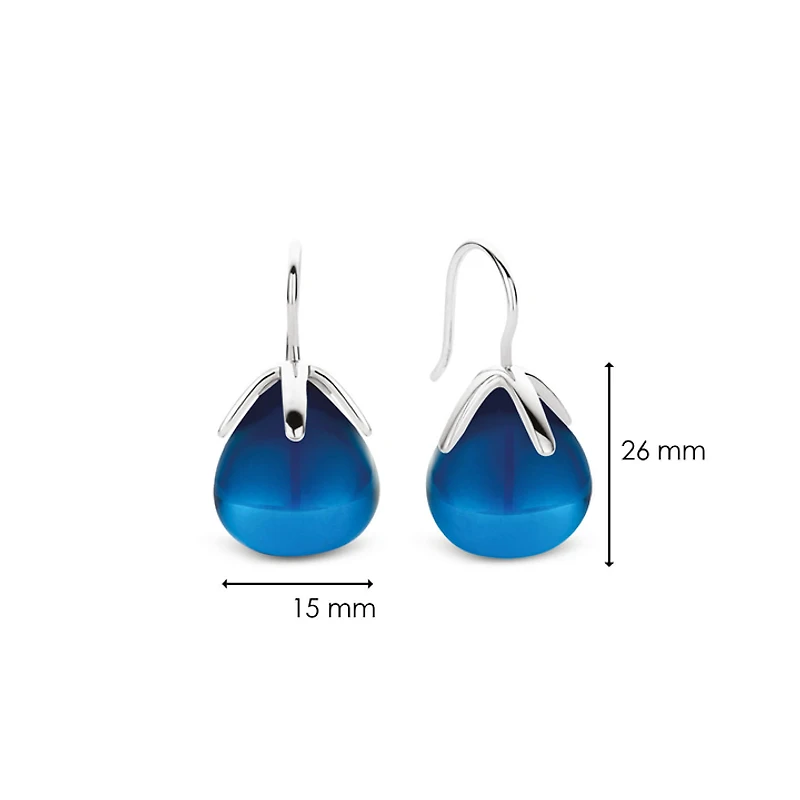 Dark Blue Flowerbud Earrings