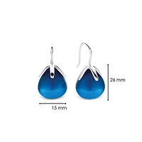 Dark Blue Flowerbud Earrings