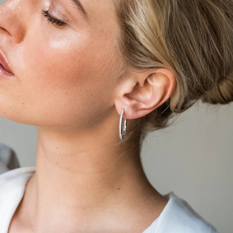 Classic Zirconia Hoop Earrings 26MM
