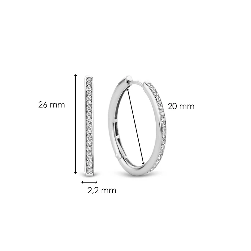 Classic Zirconia Hoop Earrings 26MM