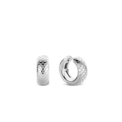 Snake Print Wide Huggie Earrings