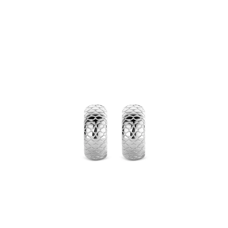 Snake Print Wide Huggie Earrings