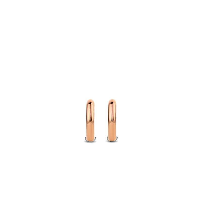 Basic 12MM Rose/Silver Huggie Earrings