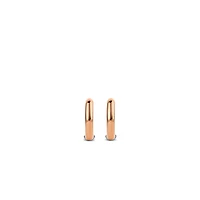 Basic 12MM Rose/Silver Huggie Earrings