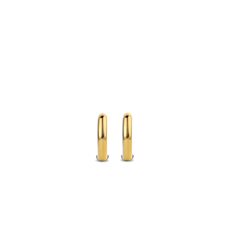 Basic 12MM Yellow/Silver Huggie Earrings