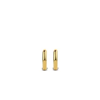 Basic 12MM Yellow/Silver Huggie Earrings