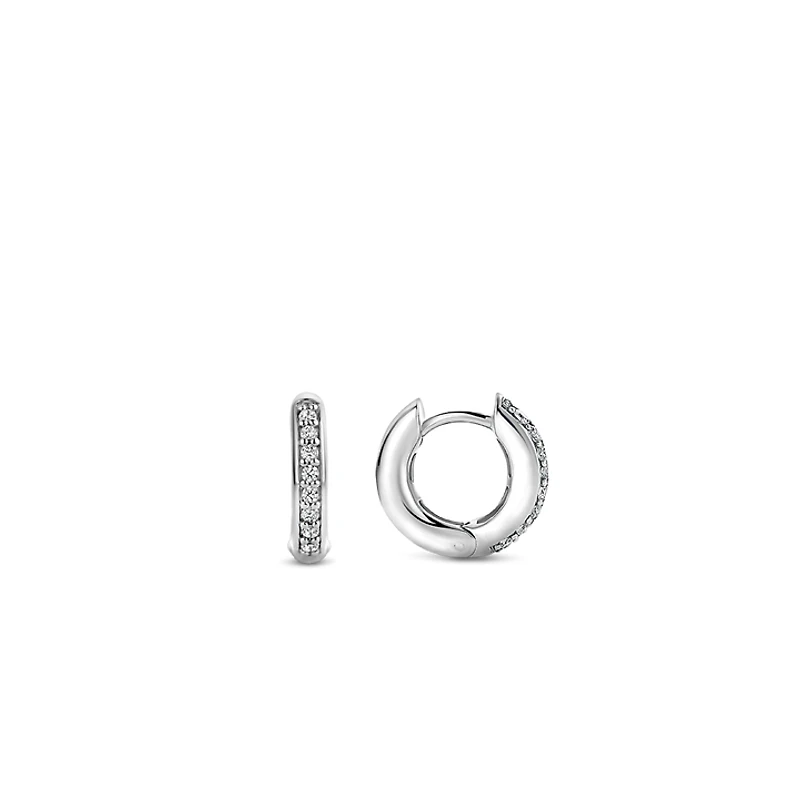 Basic 12MM Pave Huggie Earrings