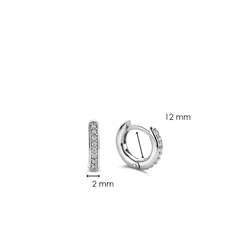 Basic 12MM Pave Huggie Earrings