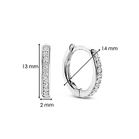 Basic 14MM Silver Sparkle Huggie Earrings