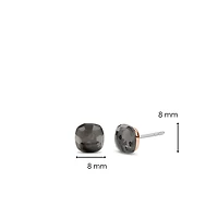 Grey and Rose Cushion Stud Earrings