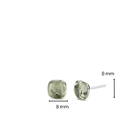 Green Faceted Stud Earrings