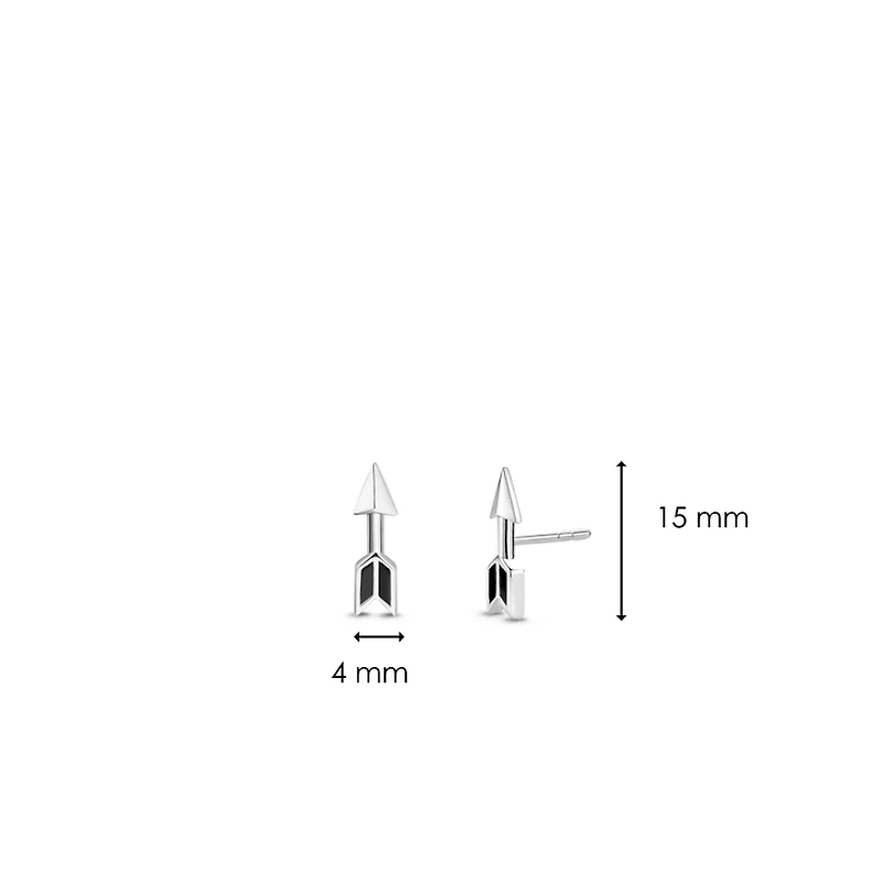 Black Onyx Arrow Stud Earrings