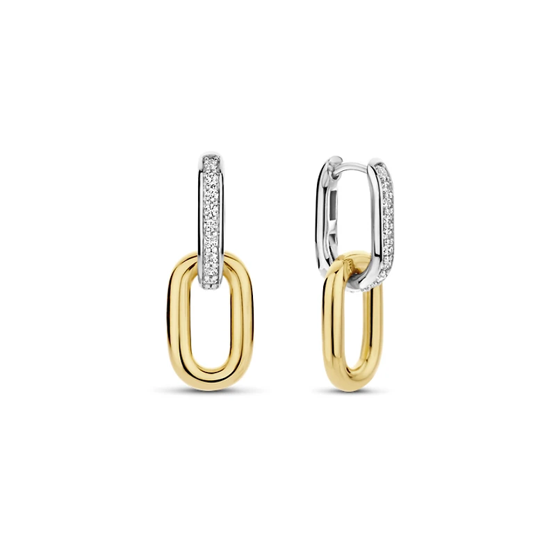 Paperclip Two Tone Earrings
