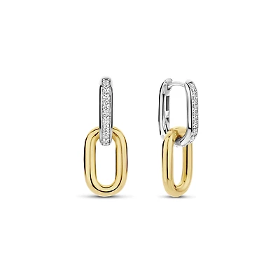 Paperclip Two Tone Earrings