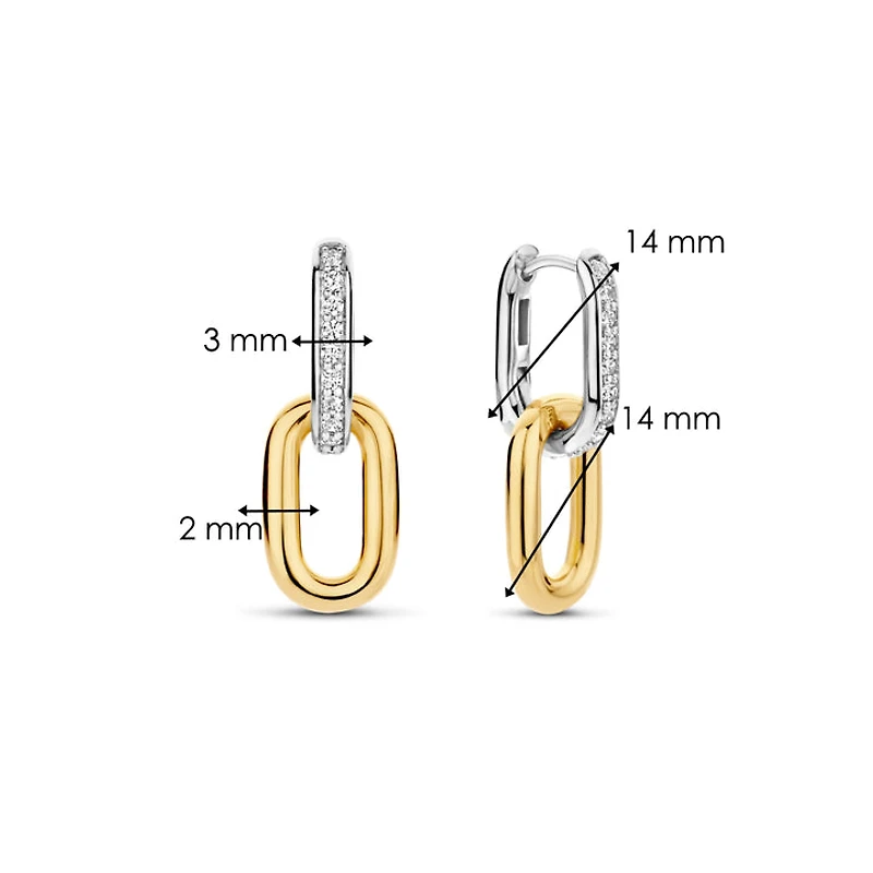 Paperclip Two Tone Earrings