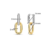 Paperclip Two Tone Earrings