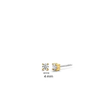 Basic 4MM Zirconia Golden Stud Earrings