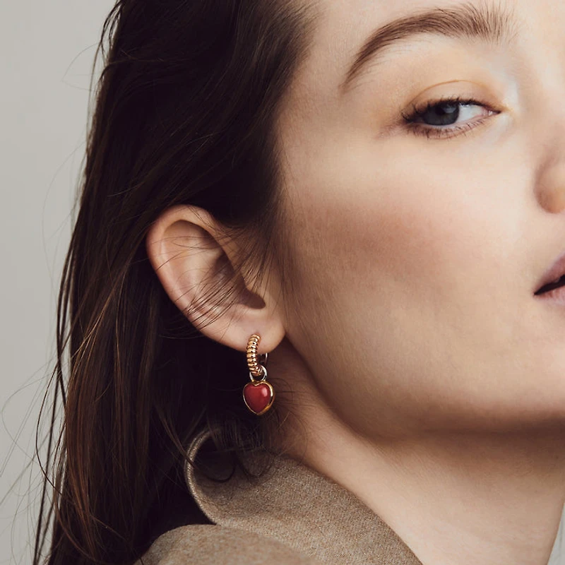 Ribbed Skinny Rose Huggie Earrings