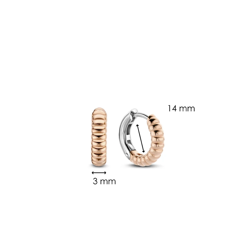 Ribbed Skinny Rose Huggie Earrings