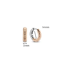 Ribbed Skinny Rose Huggie Earrings