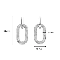 Silver Pave Link Earrings