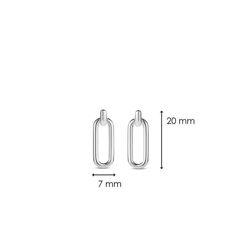 Silver Paper Clip Link Earrings