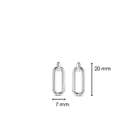 Silver Paper Clip Link Earrings