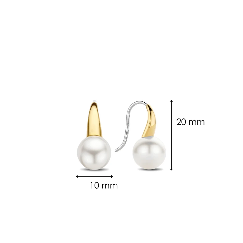 Golden Pearl Dangle Earrings