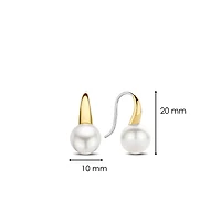 Golden Pearl Dangle Earrings