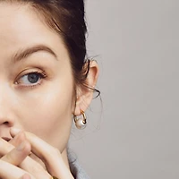 Golden Pearl Hoop Earrings
