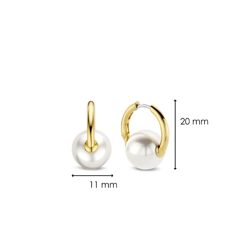 Golden Pearl Hoop Earrings