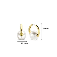 Golden Pearl Hoop Earrings