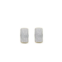 Classic Pave Two Tone Huggie Earrings
