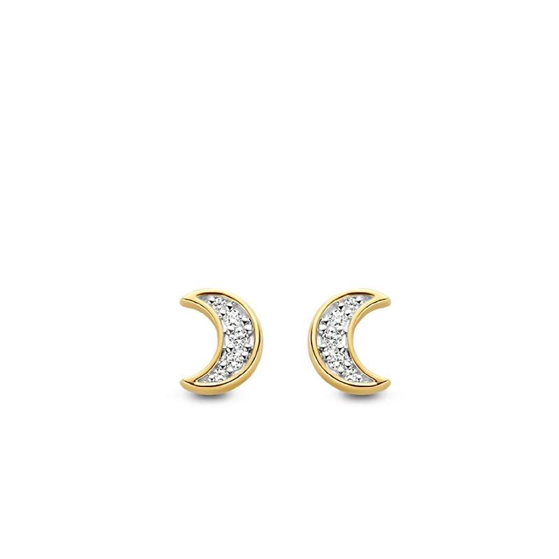 Crescent Moon Stud Earrings